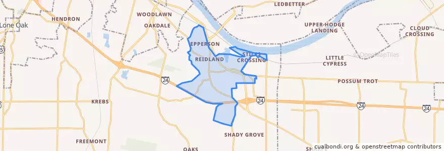 Mapa de ubicacion de Reidland.