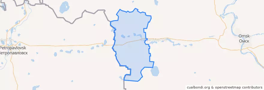 Mapa de ubicacion de Исилькульский район.