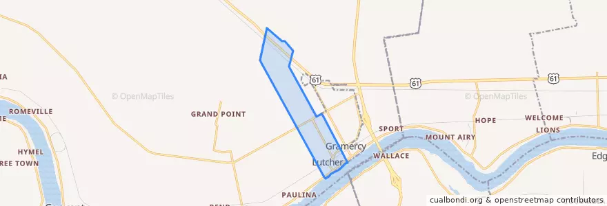Mapa de ubicacion de Lutcher.