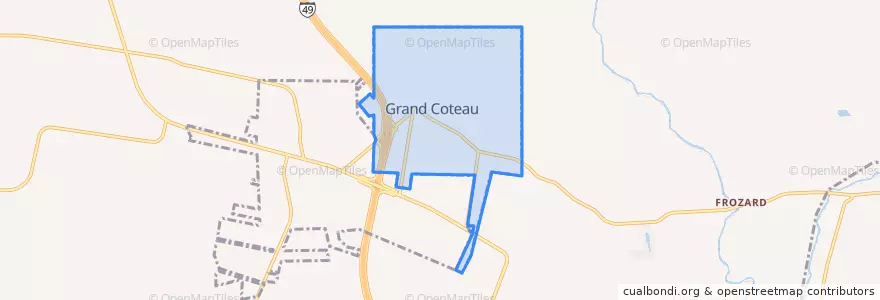 Mapa de ubicacion de Grand Coteau.
