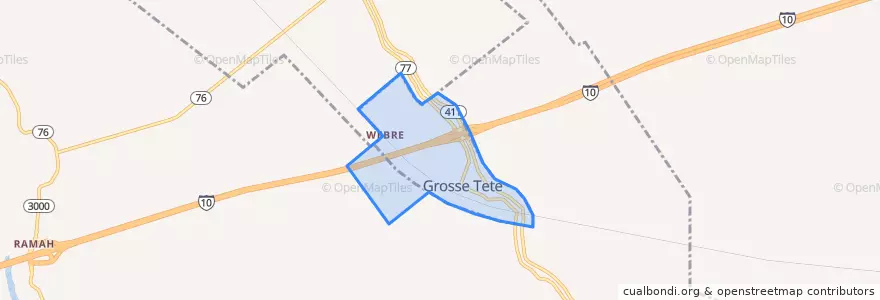 Mapa de ubicacion de Grosse Tete.
