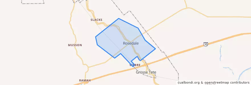 Mapa de ubicacion de Rosedale.