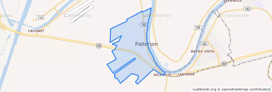 Mapa de ubicacion de Patterson.