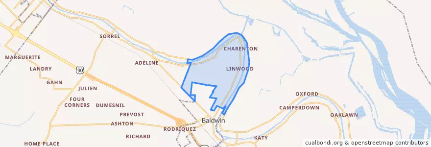 Mapa de ubicacion de Charenton.