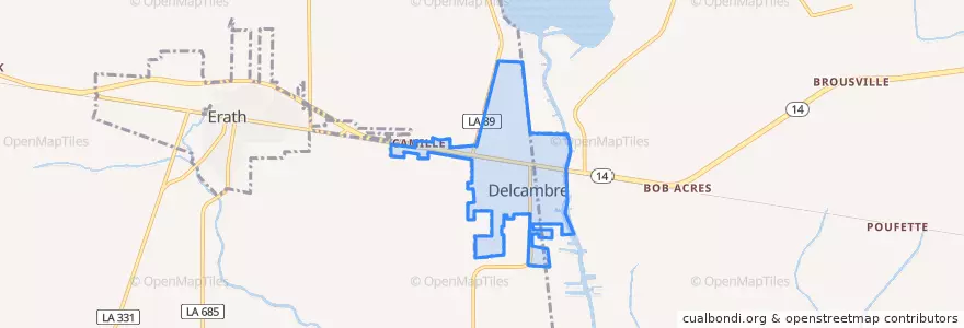 Mapa de ubicacion de Delcambre.