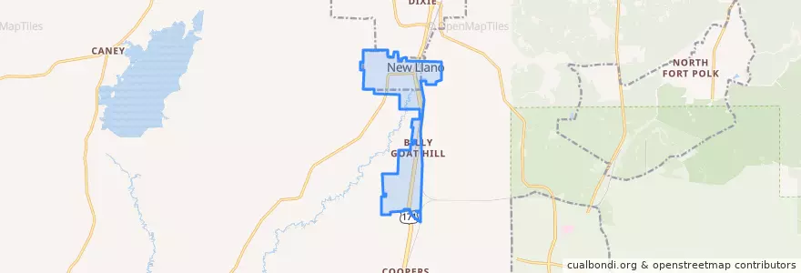 Mapa de ubicacion de New Llano.