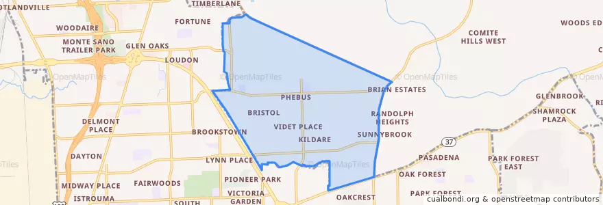 Mapa de ubicacion de Merrydale.
