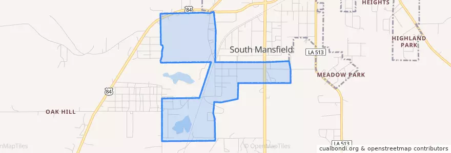 Mapa de ubicacion de South Mansfield.