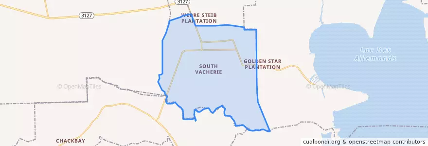 Mapa de ubicacion de South Vacherie.