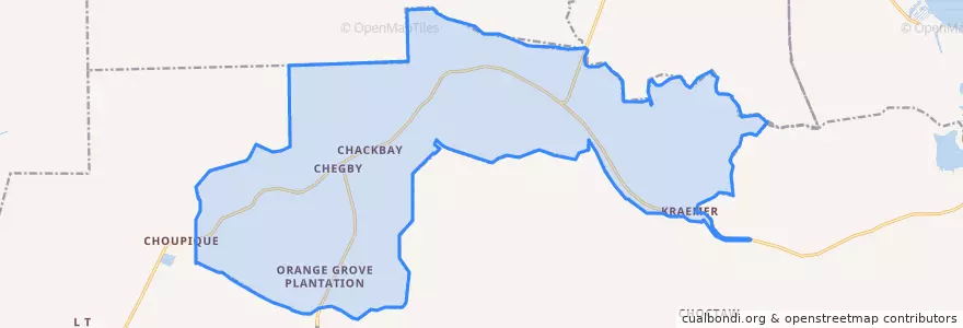 Mapa de ubicacion de Chackbay.