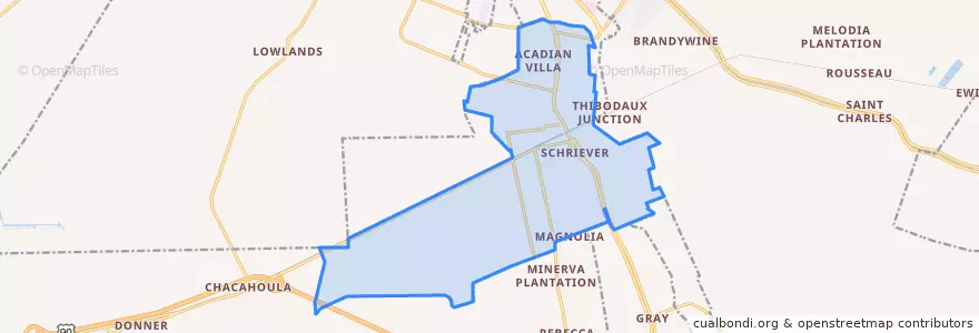 Mapa de ubicacion de Schriever.