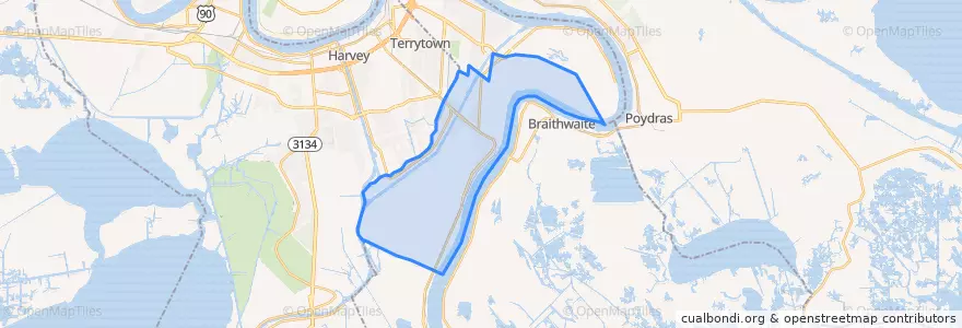 Mapa de ubicacion de Belle Chasse.