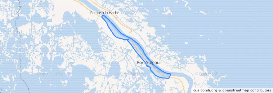 Mapa de ubicacion de Port Sulphur.
