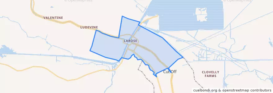 Mapa de ubicacion de Larose.