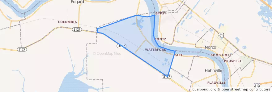 Mapa de ubicacion de Killona.