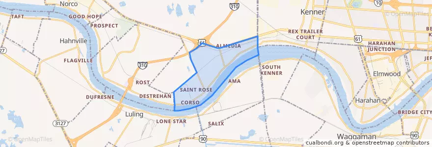 Mapa de ubicacion de St. Rose.