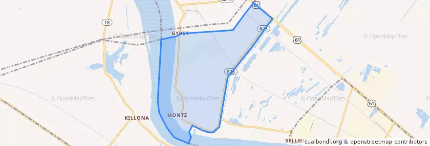 Mapa de ubicacion de Montz.