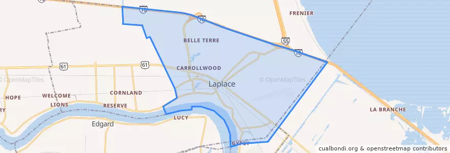 Mapa de ubicacion de LaPlace.
