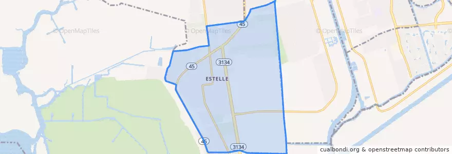 Mapa de ubicacion de Estelle.