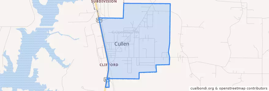 Mapa de ubicacion de Cullen.