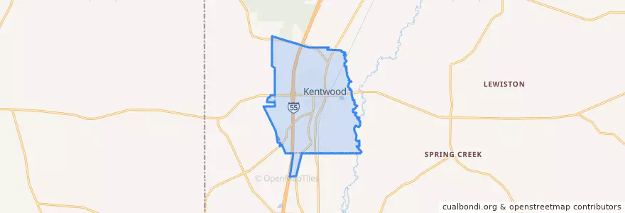 Mapa de ubicacion de Kentwood.