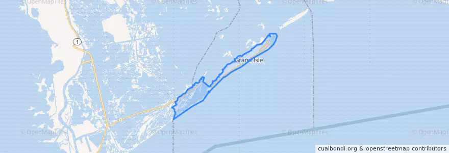 Mapa de ubicacion de Grand Isle.