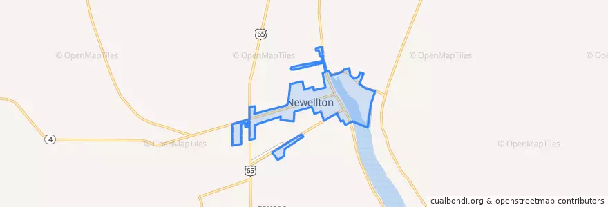 Mapa de ubicacion de Newellton.