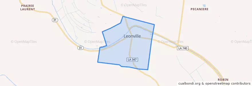 Mapa de ubicacion de Leonville.