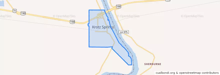 Mapa de ubicacion de Krotz Springs.