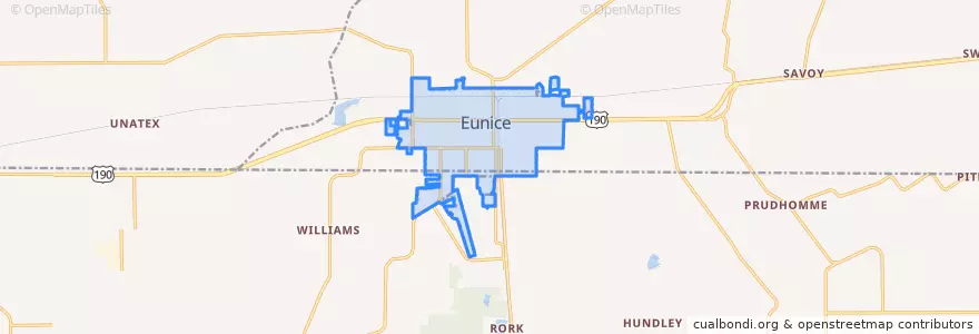 Mapa de ubicacion de Eunice.