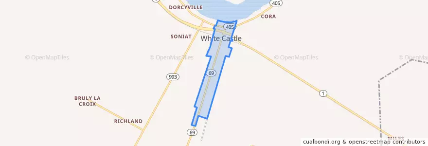 Mapa de ubicacion de White Castle.