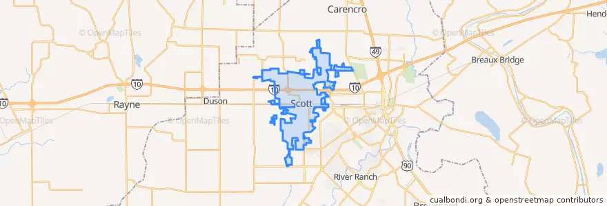 Mapa de ubicacion de Scott.