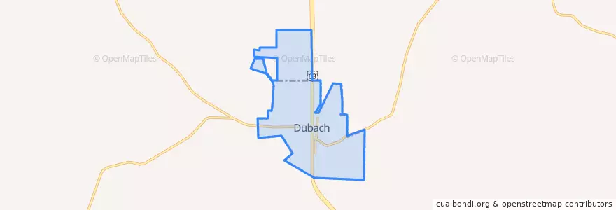 Mapa de ubicacion de Dubach.