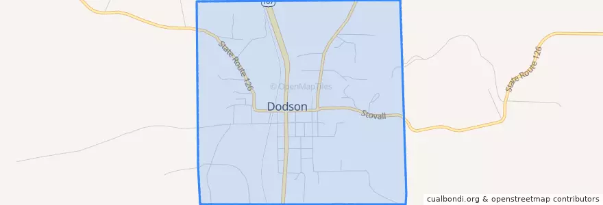Mapa de ubicacion de Dodson.