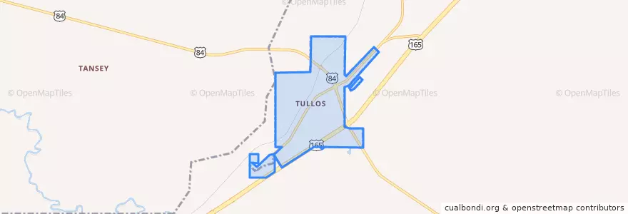 Mapa de ubicacion de Tullos.