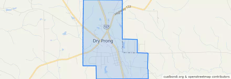 Mapa de ubicacion de Dry Prong.