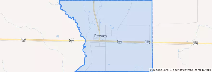 Mapa de ubicacion de Reeves.