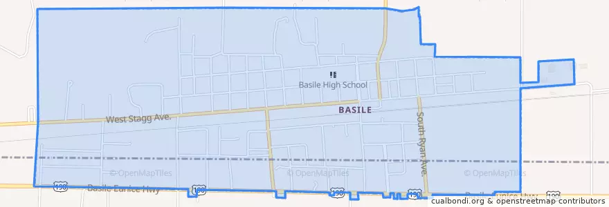 Mapa de ubicacion de Basile.