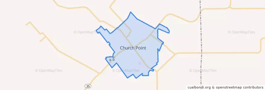 Mapa de ubicacion de Church Point.
