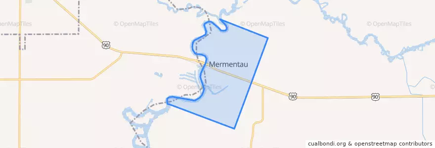 Mapa de ubicacion de Mermentau.