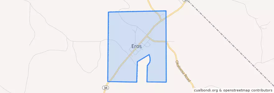 Mapa de ubicacion de Eros.