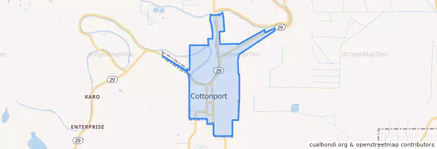 Mapa de ubicacion de Cottonport.