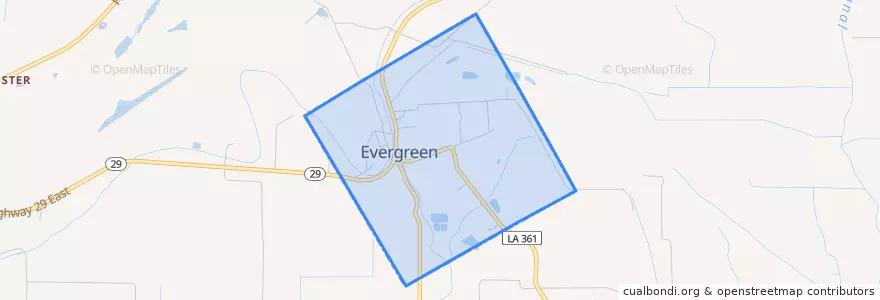 Mapa de ubicacion de Evergreen.
