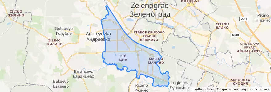 Mapa de ubicacion de район Крюково.