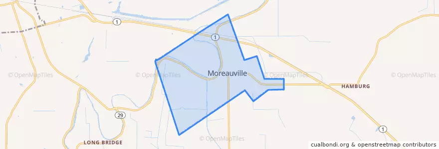 Mapa de ubicacion de Moreauville.