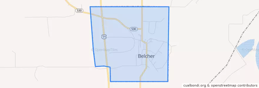 Mapa de ubicacion de Belcher.