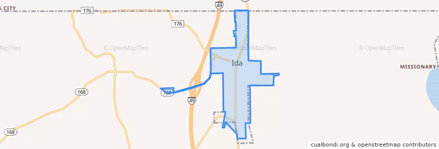 Mapa de ubicacion de Ida.