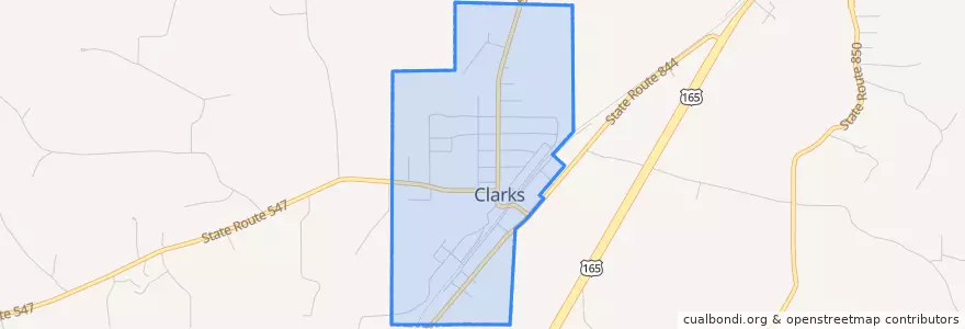Mapa de ubicacion de Clarks.