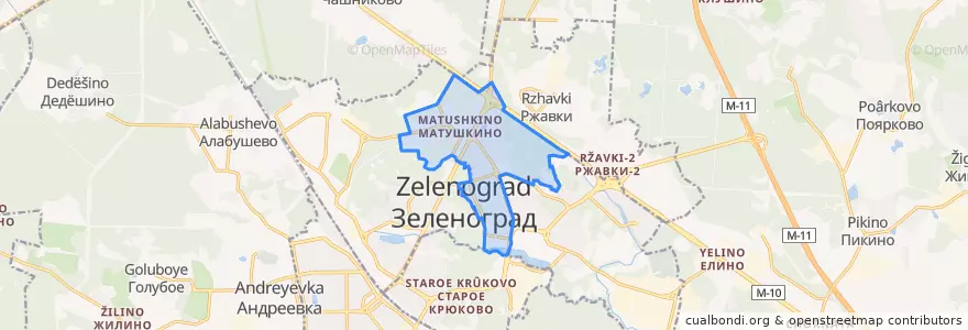 Mapa de ubicacion de Matushkino District.