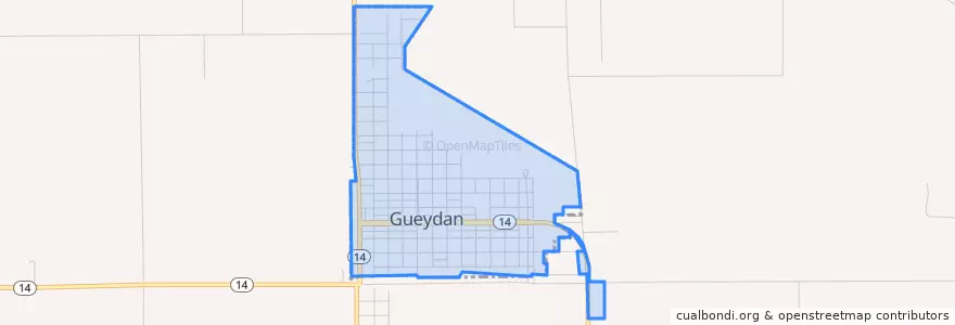 Mapa de ubicacion de Gueydan.